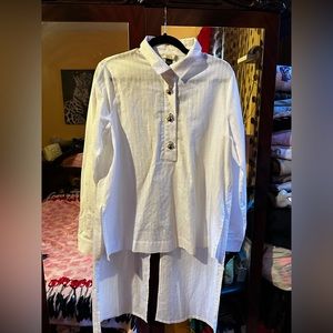 Brand New! GIZIA White Women Blouse with Real Crystals Size 42